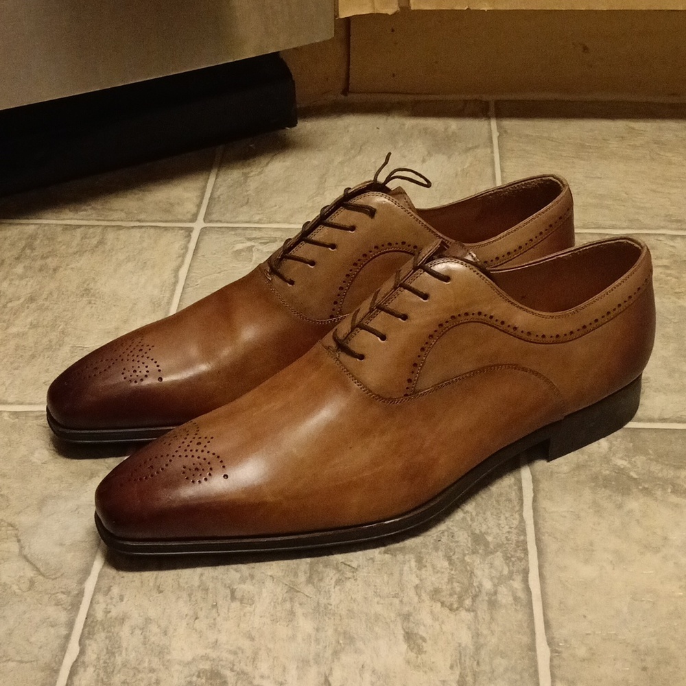 Men's Brown Magnanni Oxford Dress Shoes Size 15